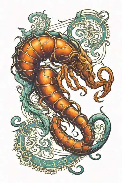 Elijah Jackson name with Scorpio zodiac symbol tattoo design idea