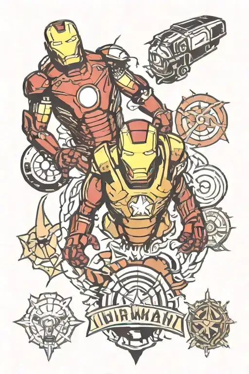Ironman symbols tattoo design idea