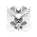 cyber fallen angel tattoo design idea