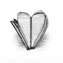 A tattoo of a heart-shaped book with lyrics from a Taylor Swift song flowing out of it, in a dotwork style. tattoo design idea