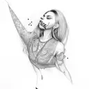 girl in mirror  tattoo design idea