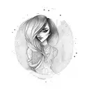 girl in mirror  tattoo design idea