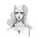 girl in mirror  tattoo design idea