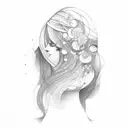 girl in mirror  tattoo design idea