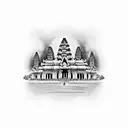Angkor wat temple tattoo design idea