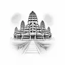 Angkor wat temple tattoo design idea