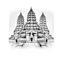 Angkor wat temple tattoo design idea