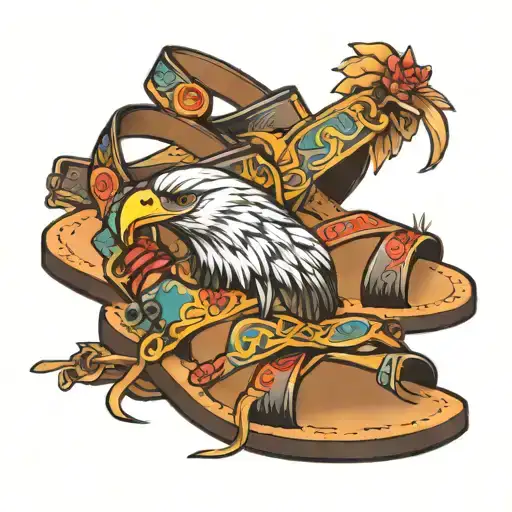 eagle bison sandals  tattoo design idea