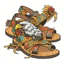 eagle bison sandals  tattoo design idea