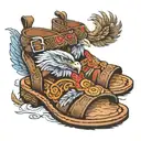 eagle bison sandals  tattoo design idea