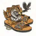 eagle bison sandals  tattoo design idea