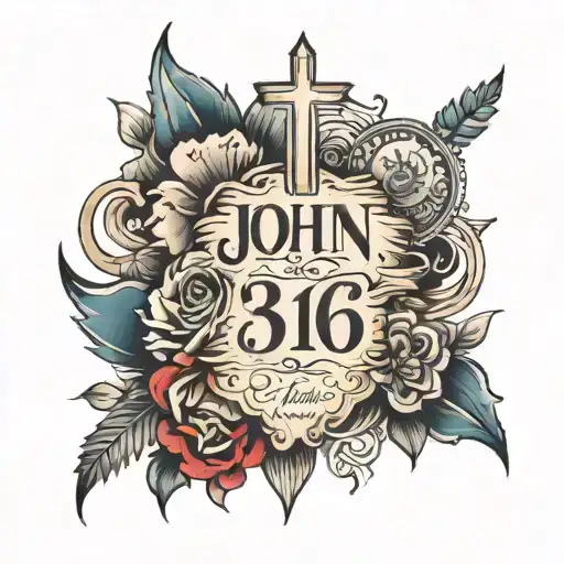 John 3:16 words tattoo design idea