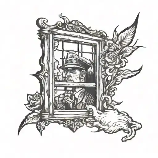 dirty window looking tattoo design idea