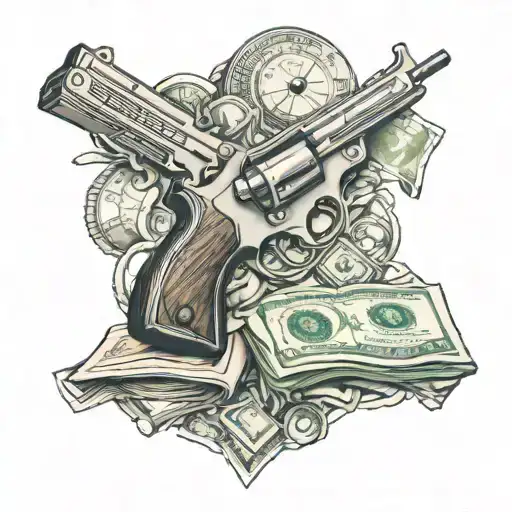 Silence and Money Guns tattoo design idea