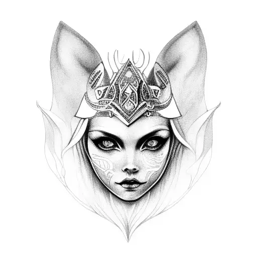 nordic goddess freya tattoo design idea