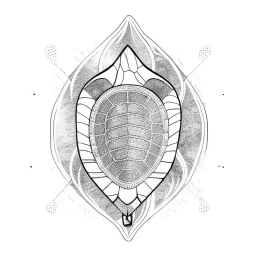 Surfboard waves kite in the shape of a turtle tattoo design idea
