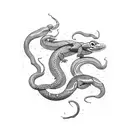 serpiente y blackout tattoo design idea