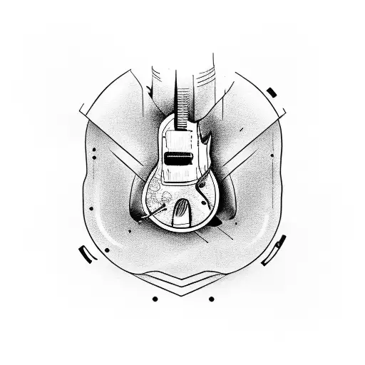 electric guitar on a electric chair tattoo design idea