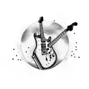 electric guitar with moon tattoo design idea