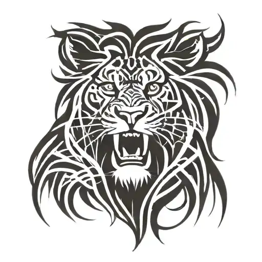 jesus and lion face tattoo design idea