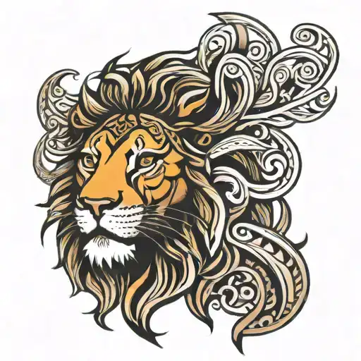 jesus lion black work tribal tattoo tattoo design idea