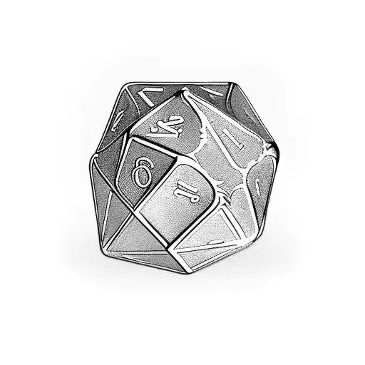 dungeons and dragons steampunk D20 dice tattoo design idea