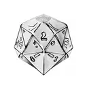 dungeons and dragons steampunk D20 dice tattoo design idea