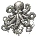 An octopus with intricate Greek motifs and symbols intertwined in its tentacles tattoo design idea