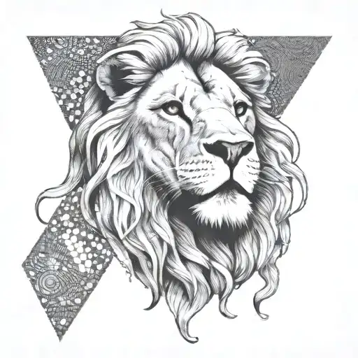 lion with the word Leo integrated within tattoo design idea