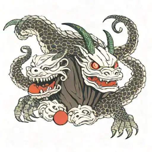 no face from spirited away with haku dragon tattoo design idea