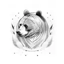 A sleeve tattoo featuring a bear surrounded by feathers, representing strength and freedom tattoo design idea