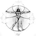 Vitruvian man with details of leonardos work tattoo design idea