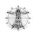 Vitruvian man with details of leonardos work tattoo design idea