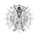 Vitruvian man with details of leonardos work tattoo design idea