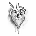 Crying Heart tattoo design idea