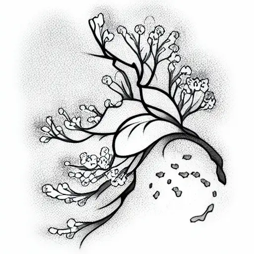 Cherry Blossom falling tattoo design idea