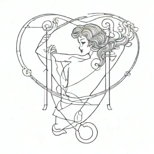 aquarius combine libra zodiac tattoo design idea