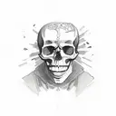 Skull and post malone  tattoo design idea