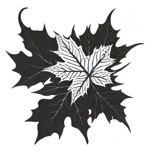 maple leaf and name intertwined tattoo design idea