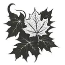 maple leaf and name intertwined tattoo design idea
