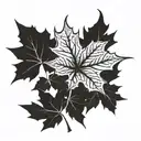 maple leaf and name intertwined tattoo design idea