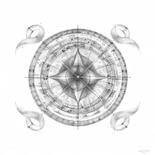 A celestial map of the night sky with music notes intertwined, symbolizing destiny and music tattoo design idea