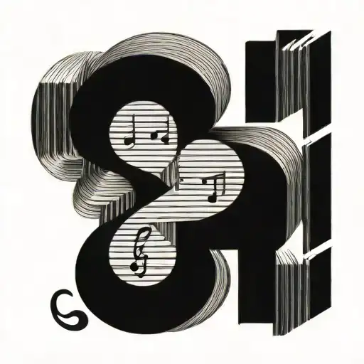 A tattoo of a music note made out of books, with Taylor Swift lyrics incorporated into the design tattoo design idea