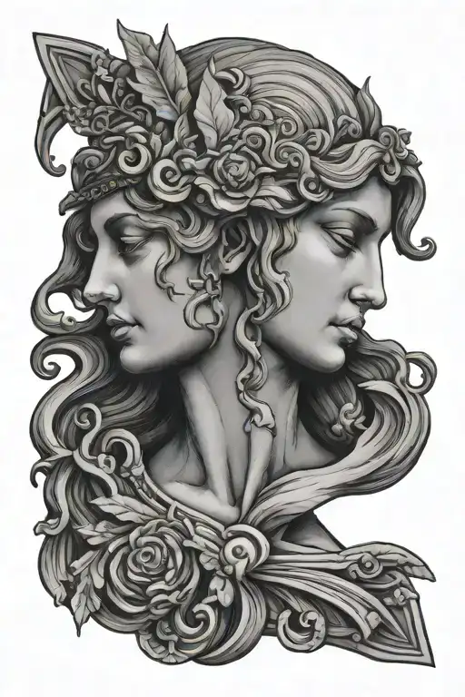 MINERVA GODDESS STATUE BUST tattoo design idea