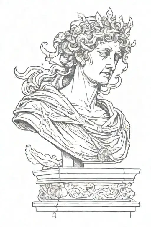 ROMAN MINERVA STATUE BUST tattoo design idea
