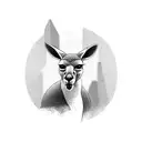  aggressive muscular  boxing kangaroo in a large sleeve like design which incorporates mountainous and forest tattoo design idea