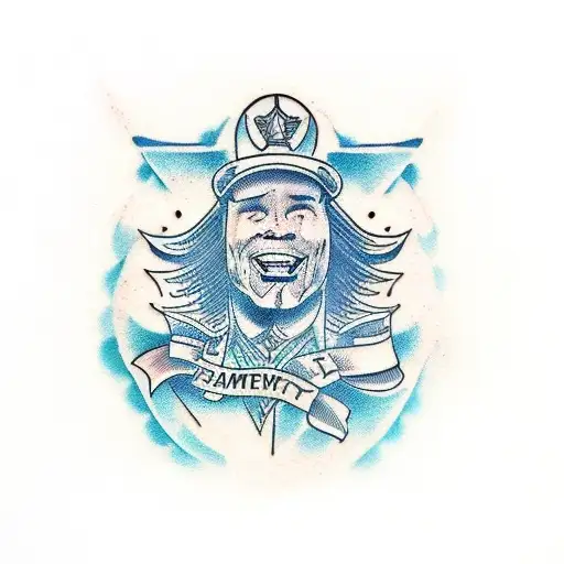 Boss in a power pose tattoo design idea