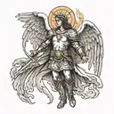 st michael archangel without the devil tattoo design idea