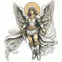 st michael archangel without the devil tattoo design idea