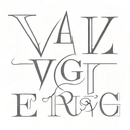Combine letter V, E and S to make a small shape using all there letters tattoo design idea